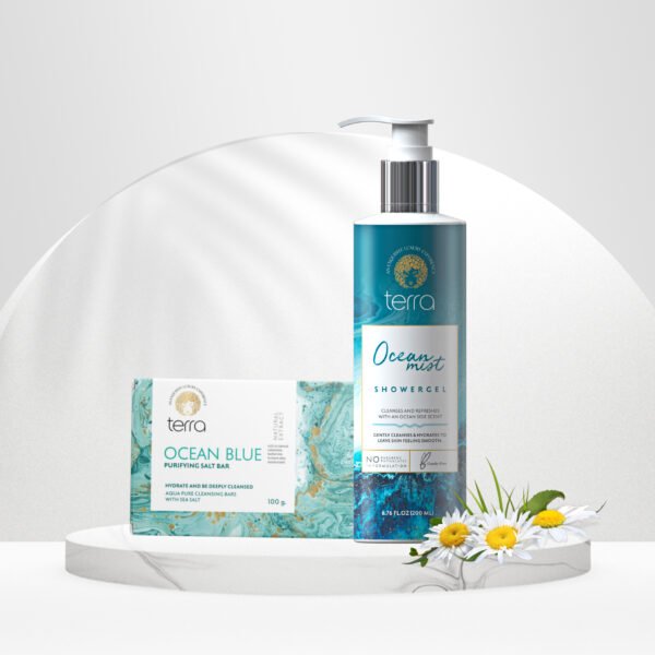 Buy Terra Ocean Mist Shower Gel, Get Terra Ocean Blue - Purifying Salt Bar Free